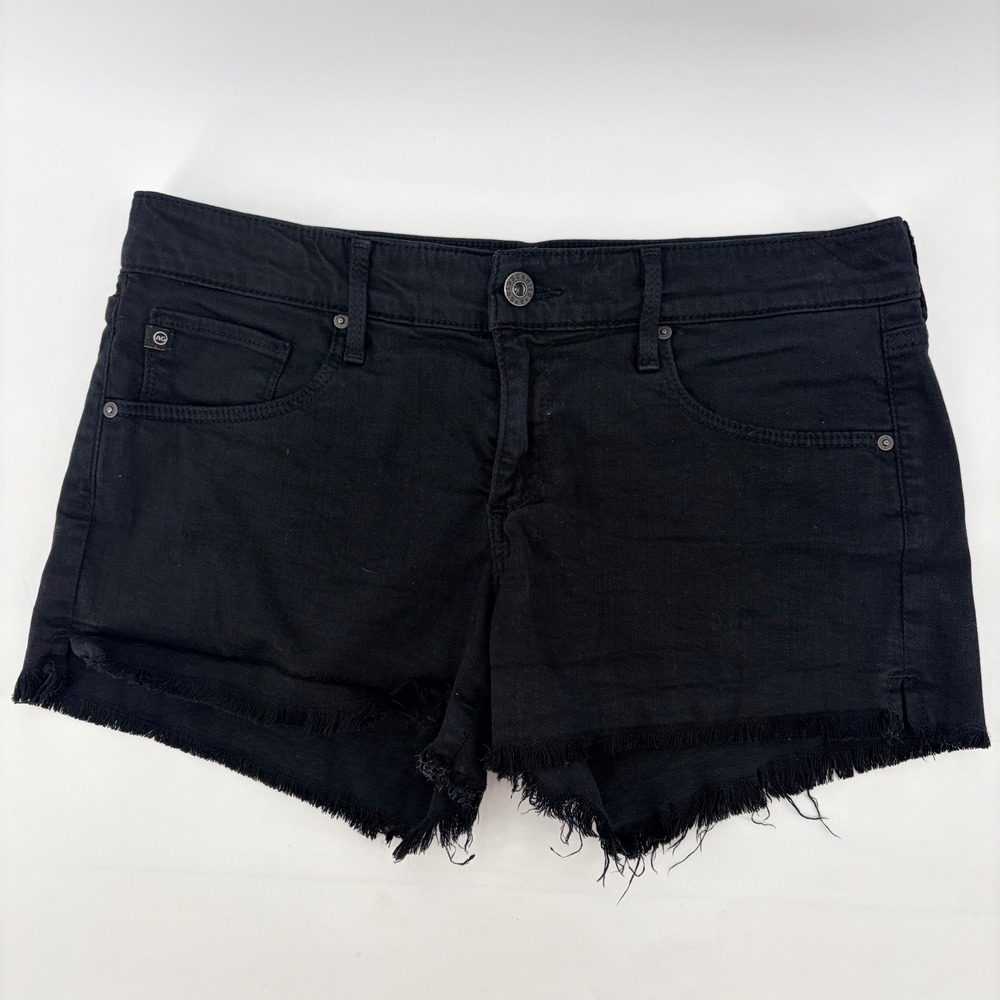 AG Adriano Goldschmied Mary Jane Cut Off Shorts Womens 29 Black Low Rise Frayed